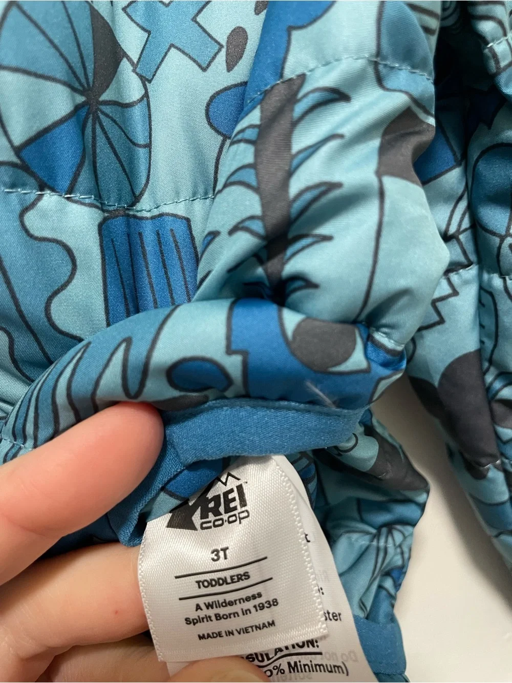 REI Kids' Blue Patterned Insulated Jacket